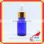 Blue Glass Dropper Bottle With Rubber Dropper Sealing Type Golden Lid for Essential Oil Bottle
