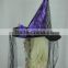 Party hats halloween purple lace witch hat