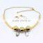 Fashion crystal gold bead design choke jewelry set necklace