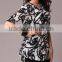 Pretty Steps 2016 new fashion chiffon blouse half sleeve printed blouse for ladies