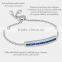 stainless steel monica bracelet sapphire diamond adjustable bracelet