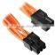 PCI Express 6 Pin PCIe Connector 8 Wire GPU Extension Sleeved Cable (45cm, Orange / Black)