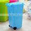 Pulley Environmental Clean Car Styling Colored Plastic Mini Desktop Trash Can
