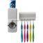Hands Free Toothpaste Dispenser Automatic Toothpaste Squeezer And Toilet Brush/Toothbrush Holder Set