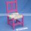 solid small wood children chair with ratten cushion