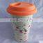 Ceramic material heat resistant double wall drinking mug for travel