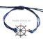 vintage love letter heart evil eye rudder charms bracelet adjustable customized charm wax cord bracelet