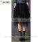 Fashion street style elastic high waist asymmetric multi layers mesh tulle puffy tutu skirts for young ladies