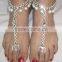 PEARL CRYSTAL beads payal ANKLETS pair feet barefoot sandal toe ring