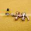 Cute gecko mobile phone accessories Jewelry fashion metal gold phone dust plug in bulk