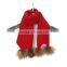 Myfur New Design Removable Raccoon Fur Pom Pom Knitted Scarf Real Fur Knitted Kids Scarf