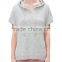 Women's short sleeve speckled cotton/spandex pullover hoodies