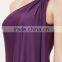 Fashion Sleeveless Dress Long Knitted Elegant One-Shoulder Off Purple Women Dress For OEM