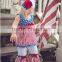 100% Cotton Girls Ruffle Dress Children Long Frocks Designs 4th of July Boutique Outfit