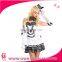 sexy Lolita maid costume halloween fancy dress outfit white french maid costume dress off shoulder with gloves,hat,neckwear