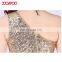 2017 Elegant Woman One Shoulder Bridesmaid Sexy Bodycon Maxi Long Gold Sequin Dress