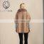 Reversible Sheep Fur Coat Classic Style Lamb Fur Woolen Jacket Winter Fox Fur Collar Coat