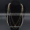 crystal diamond fashion pendant chunky pearl beaded necklace MCB-0047