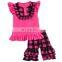 Yiwu Garment Children's Ruffle Clothes Sets Kids Boutique Clothing Outfit