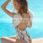 Newly Women Summer Beach Swimwear Solid Color Angel Wings One Piece Woman Swimwear