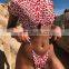 Summer sexy leopard bikini front knot 2 piece set women bikini swimsuit girls swimwear