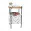 Customized Newest Design Home storage metal round Tea table with wooden lid