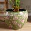 Factory direct sale custom cheap price indoor planters flower pattern green ceramic large flower pots for garden