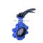 Ductile iron cast iron stainless steel carbon steel  handle manual operated lug type butterfly valve