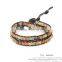 WBS2063 Summer promotion hand leather sanp bracelet girls bead wrap bracelet