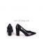 Women fancy design black crocodile design ladies heel pointed toe attractive color pumps shoes