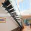 Australian/Canadian standard staircase modern led light interior staircase with wooden steps indoor stairs
