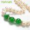 Topearl Jewelry Potato White Freshwater Pearls Malaysia Jade Necklace FN251