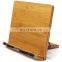 Bamboo Book Stand Adjustable Book Holder Tray and Page Paper Clips-Cookbook Reading Desk Portable Sturdy Lightweight Bookstand-T