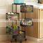 3 4 5 Layer Rotating Utility Trolley Cart Kitchen Storage Rack Organizer With Wheels