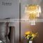 Modern Style Corridor Living Room Bedroom Decoration Gold Metal Luxury Crystal Wall Light