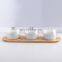 Japanese-Sstyle Divided Grid Household Ceramic Dried  Bamboo Fiber Snack Tray With Lid