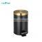 Black &Gold Vintage Bathroom Accessories Trash Can Peadal Bin Toothbrush Holder Set Metal