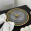 Luxury 13 Inch Round Transparent Plastic Gold Rim Decorative Presentation Charger Plate For Wedding Event