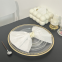 China Wholesale Gold Beaded Rim Clear Charger Plates Plastic Luxury Wedding Dinner Dishes
