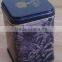 Small colored tea sample tin box