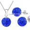 Fashion Silver Plated Austrian Crystal Pendant Necklace Jewelry Set Fq-J21