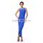 Royal Blue Sleeveless Middle Aged Women Fashion Fress Model