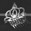 Clear Rhinestone Decoration Metal Crown Hair Clip For Childern Or Ladies