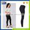 Euramerican Women Solid Color Waist Elastic Feet Jeans Trousers