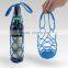 Silicone Bottle Carrier with Heat Resistant Mat Silicone Wine Bottle Holder And Mat Folding Silicone Bottle Carrier