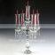 Import India crystal glass candle holder for wedding table decorations