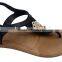 Simple PVC Outsole Ladies Flat Sandals Wood Women Summer Sandals