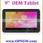 Cheap 9 inch Quad core tablet pc allwinner A33 CPU1.6Mhz OEM ODM Service opnew wholesale