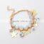 Yiwu Jewelry Light Gold Pearl Crystal Star Bead Silicone Bracelet