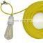 Modern Style Colourful Power Cord ,Bright Yellow textile braided cable
